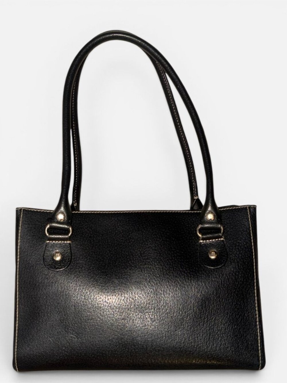 VTG Kate Spade Wellesly Quinn Tote Black Boarskin Textured Leather Shoulder Bag - Picture 4 of 9